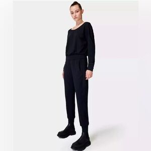 Sweaty Betty Gary Black Long Sleeve Jumpsuit Gym, Yoga, Lounge Wear Size Medium